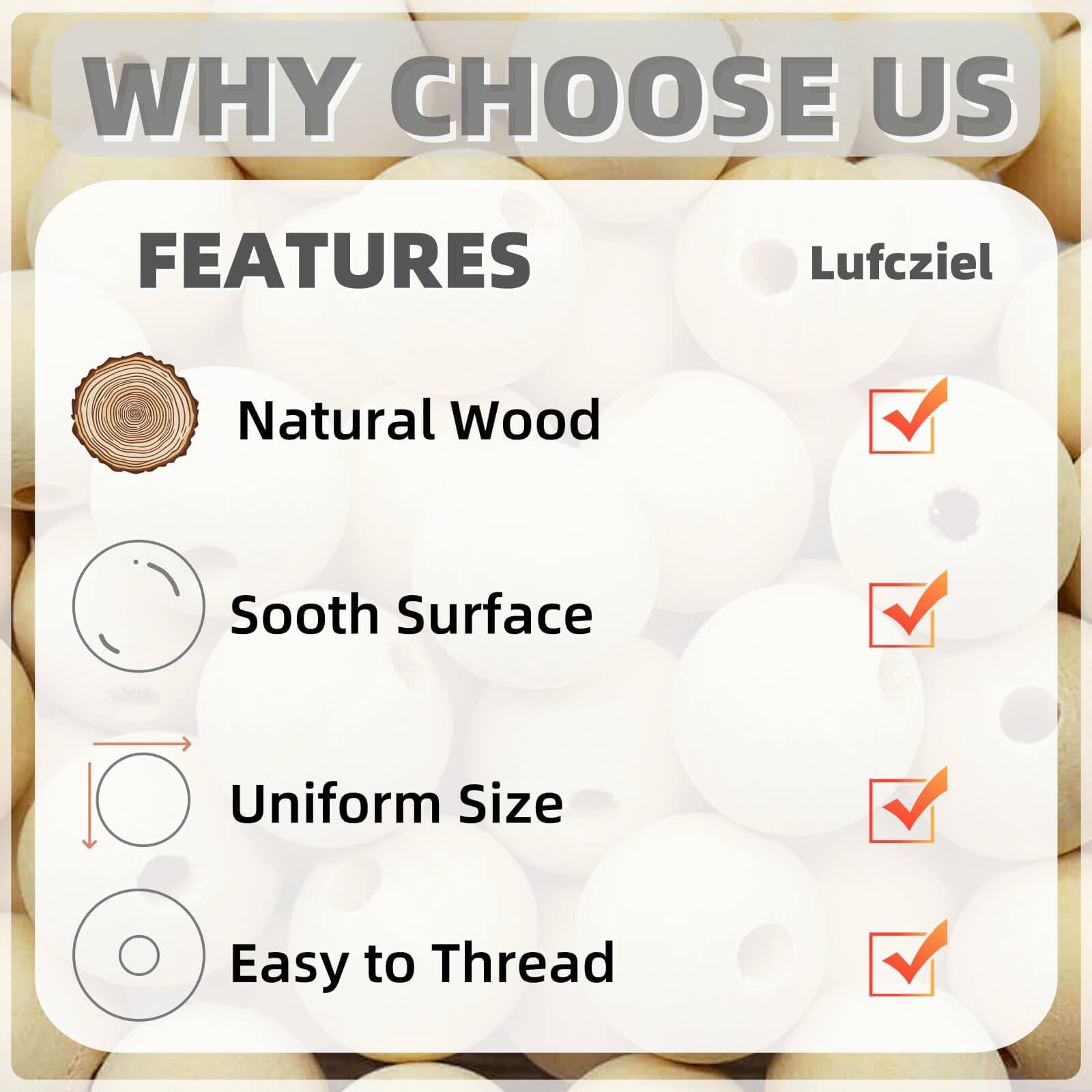 100 Perline Di Legno Con Faccine | 20mm | 4 Espressioni | Per Braccialetti, Craft E Bambole - Foto 12