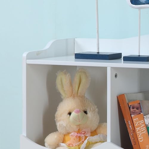 Miniatura 5 de King's Brand - Armario de almacenamiento con 6 compartimentos, color blanco