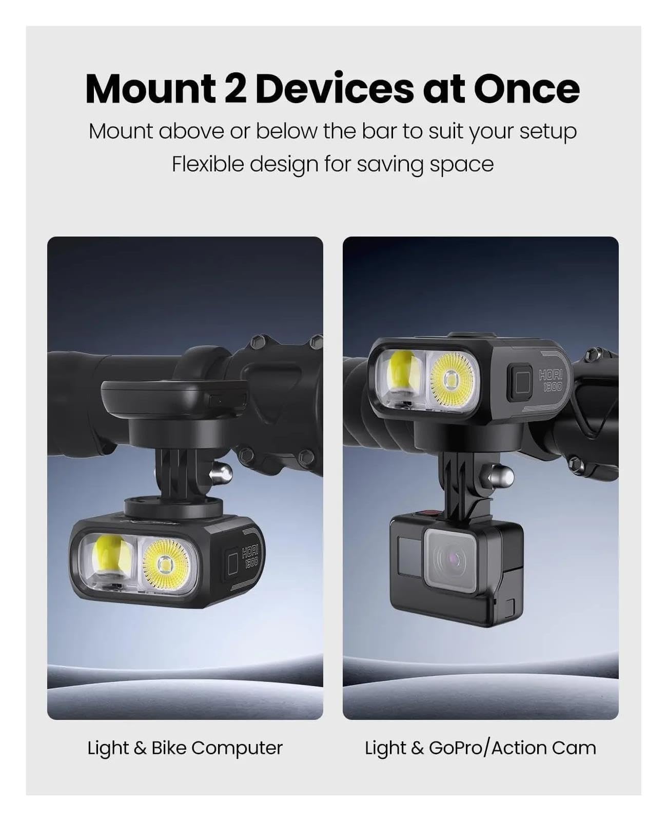 1 luz de Bicicleta de Doble Montaje Hori 1300.