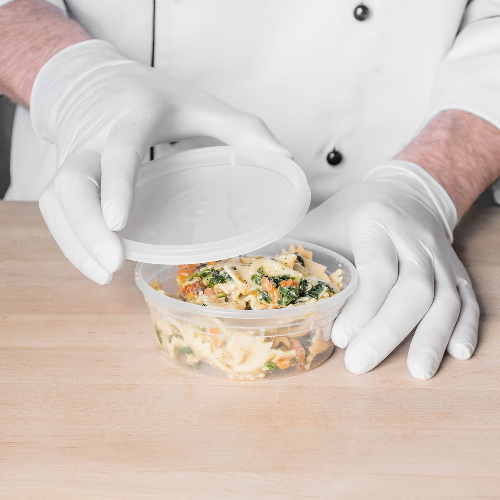 ChoiceHD 8 oz. Microwavable Translucent Plastic Deli Container and Lid Combo Pack - 240/Case