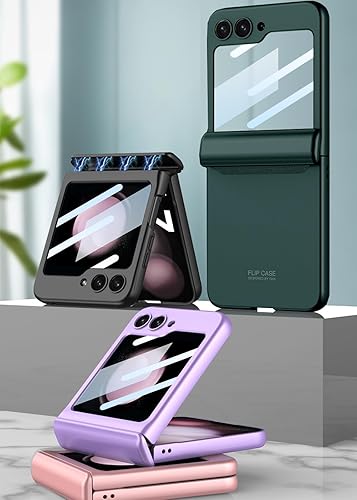 Miniatura 7 de Funda para Samsung Galaxy Z Flip 5, protector de pantalla externo integrado y protección de bisagra, resistente a los golpes, antiarañazos, cuerpo