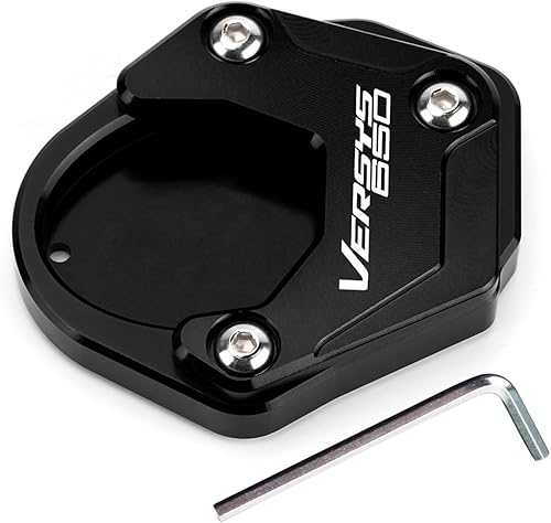 XIAOAHONG Motorcycle CNC Kickstand Enlarge Plate Side Stand Extension Pad for Kawasaki VERSYS650 Versys 650 2015-2023 (Color  VERSYS 650-BLACK, Size