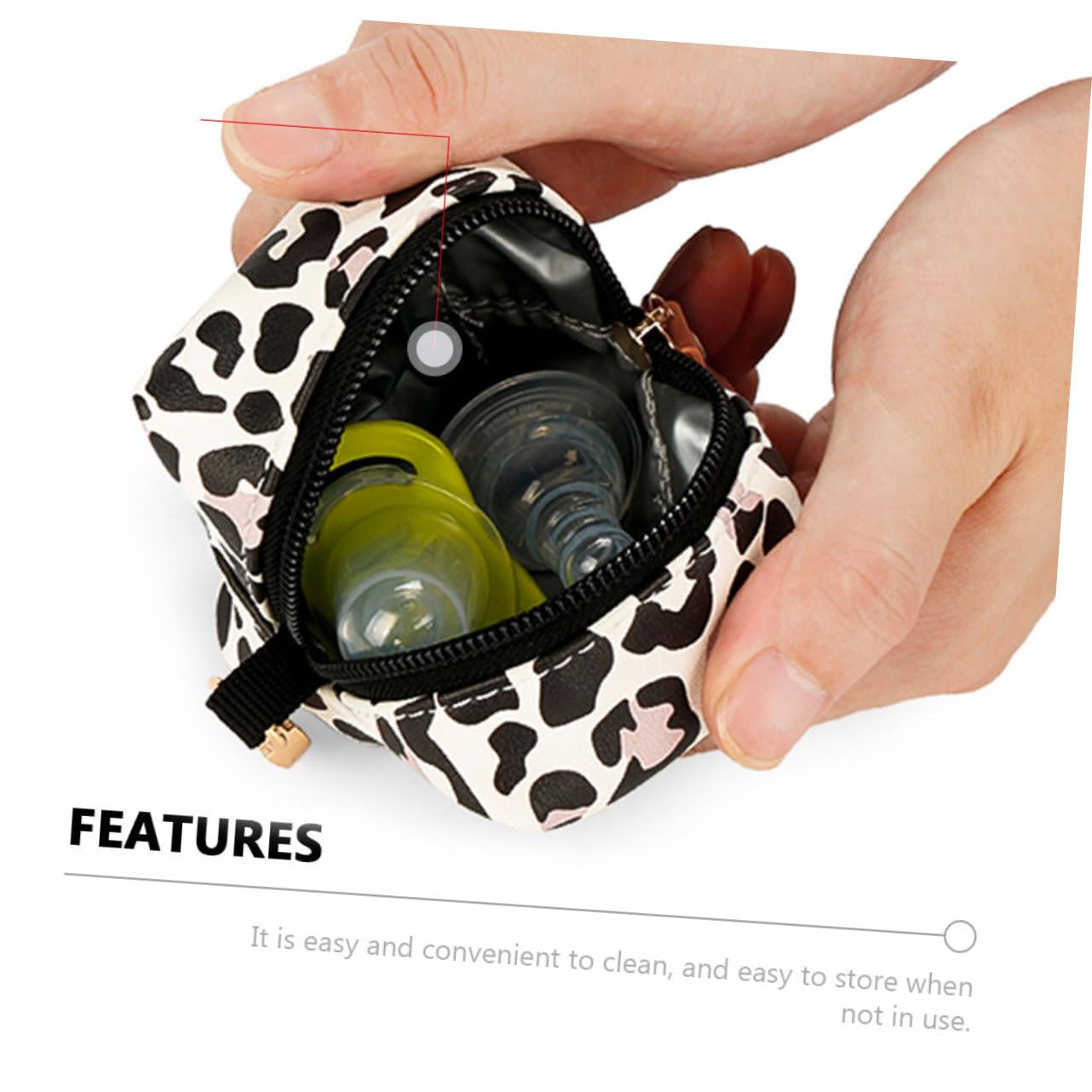 Waterproof Baby Pacifier Bag with Zipper for Travel Storage image 5