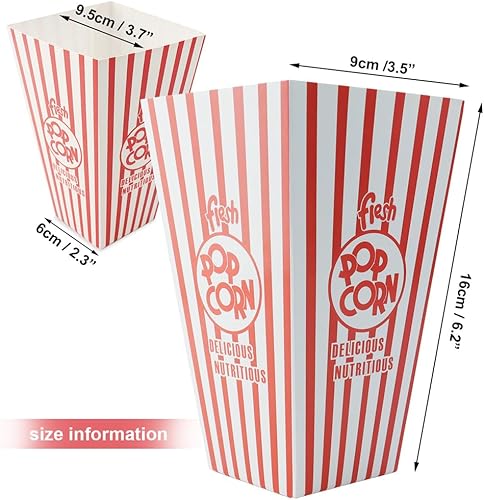 Miniatura 3 de HengKe 50 bolsas de papel para palomitas de maíz, bolsas de papel desechables, palomitas de maíz resistentes a la grasa para máquina de palomitas de