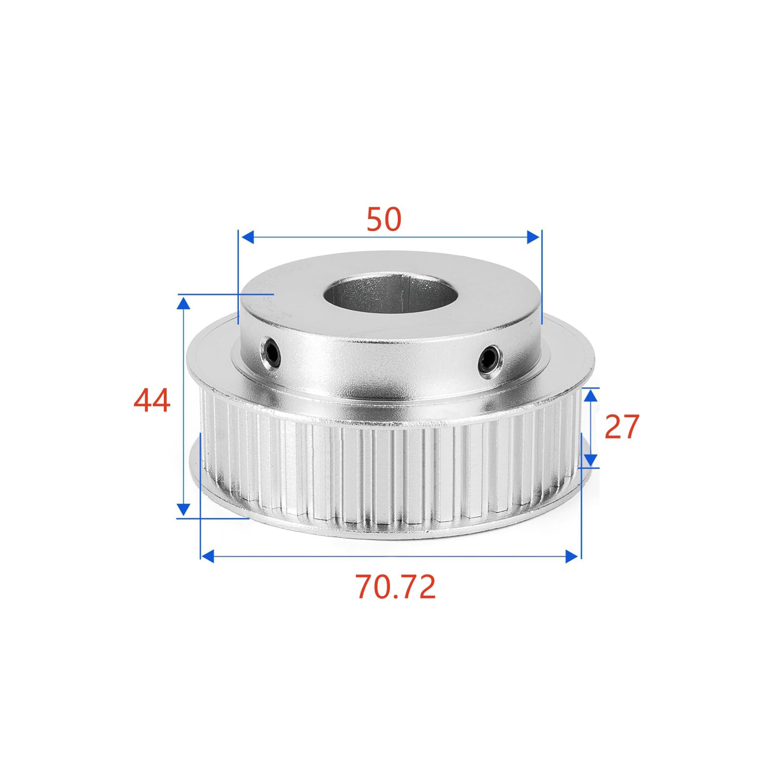 1 szt. T5-45 zęby typu BF ząb trapezowy synchroniczne koło pasowe ze stopu aluminium, szerokość rowka paska 27mm(Bore 15mm)