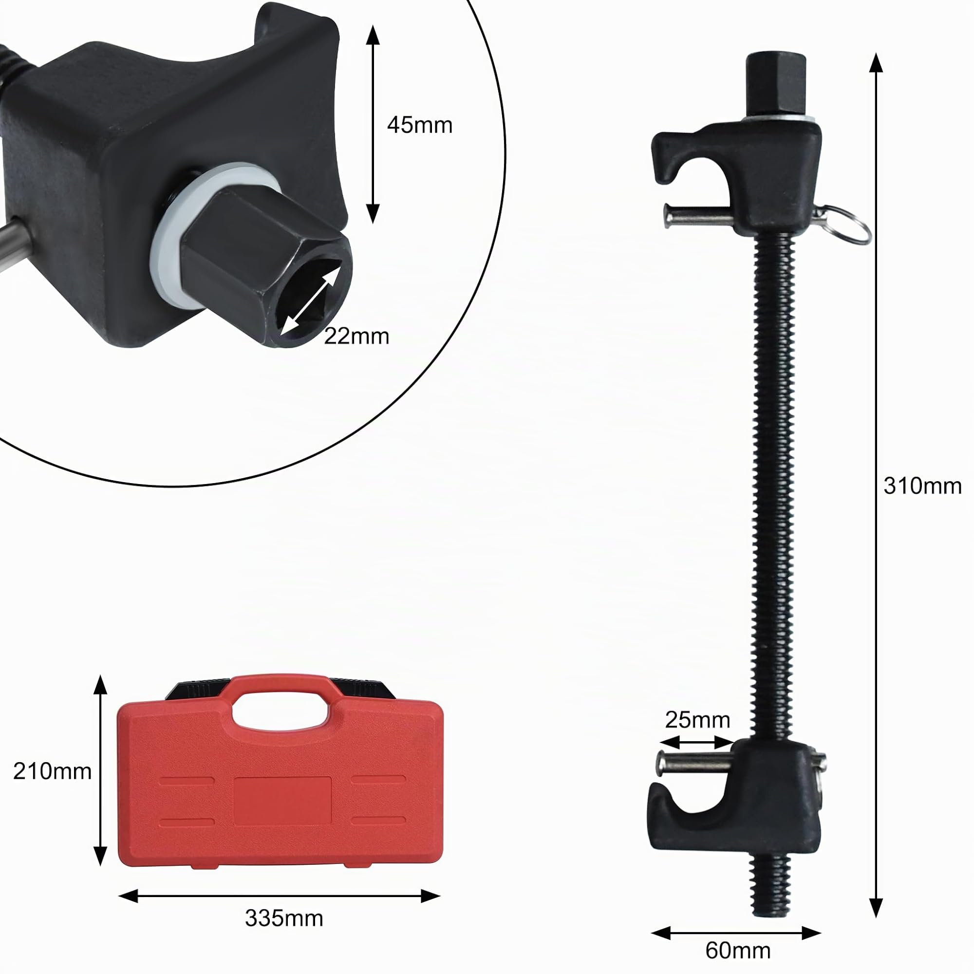 UISEBRT 2 Pezzi Professionale Compressore Molla Ammortizzatori - Universale Smonta Molle Ammortizzatori - Compressori Molle per Auto KFZ Strumenti di Estrattore - 300mm