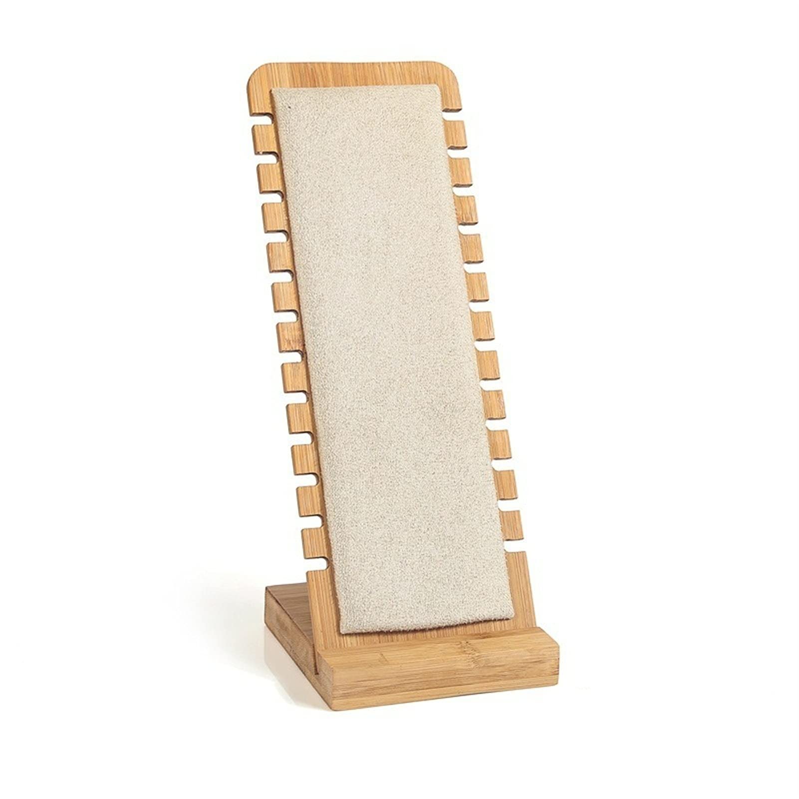 SBZIOJHDR jewellery stand, Necklace Storage Holder Bamboo Showcase for Pendant Jewelry Stand(Beige)