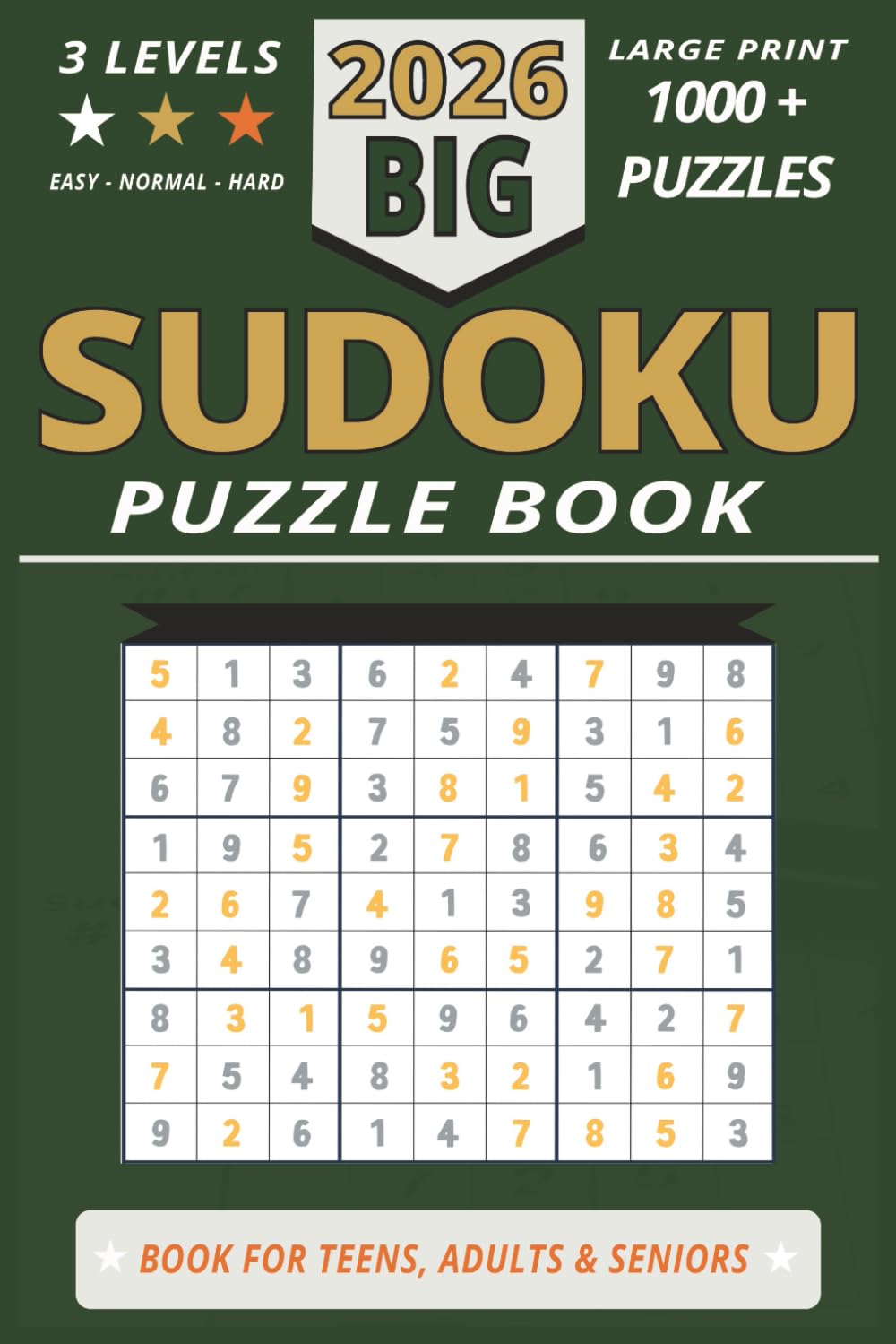 1000+ Sudoku Puzzles for Adults: | Large Print | Sudoku Puzzle Book with Solutions | All Three Levels | The Perfect Challenge for All Skill Levels | 1000 + Puzzles