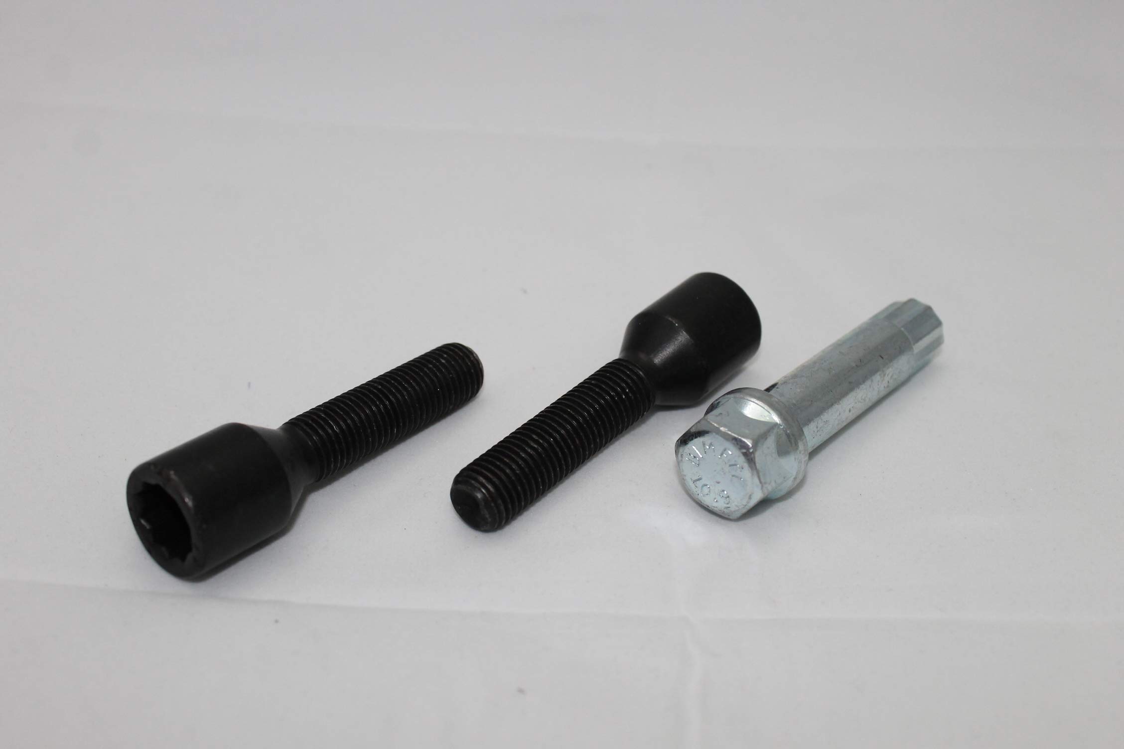 Lot de 20 vis cruciformes noires courtes – Roulettes boulons jante cadenas M12 x 1,5 fine vis de roue