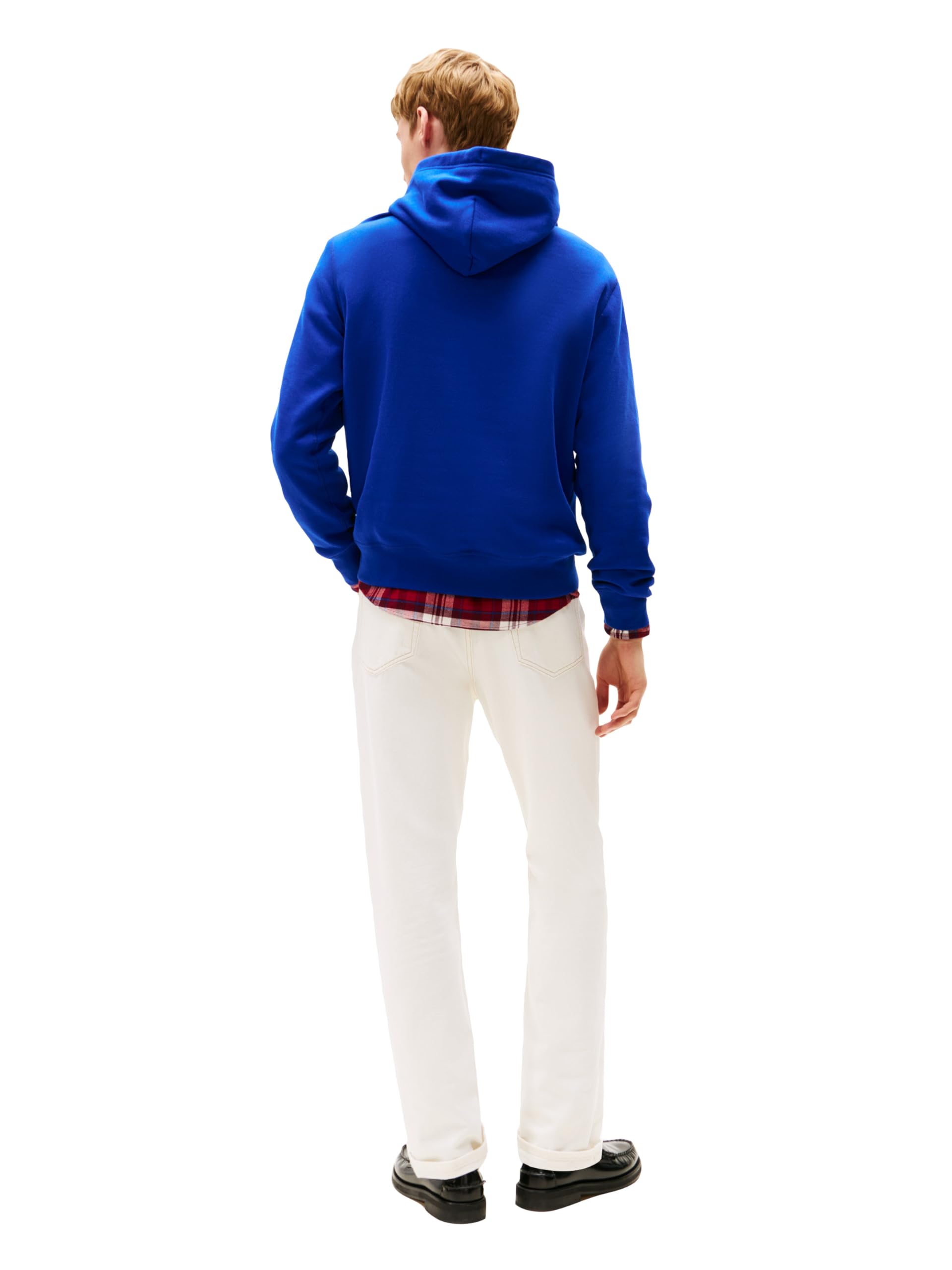 Tommy Hilfiger Męska bluza z kapturem z litego polaru o średniej wadze, dostępna również w dużych i wysokich rozmiarach, Klin niebieski, M