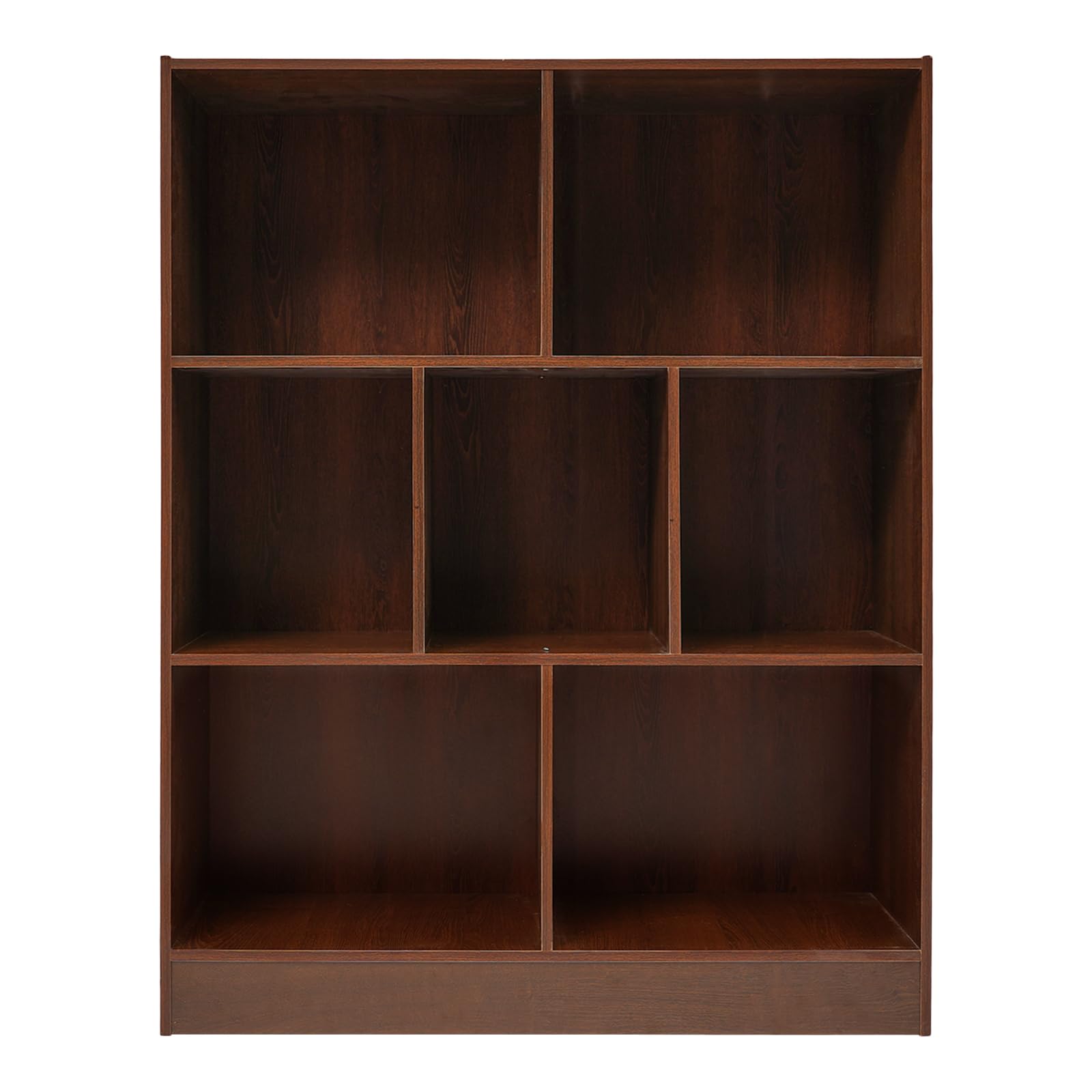 Regał na książki, regał z 7 półkami, stojący regał na książki, do gabinetu, biura, sypialni, bibliotek i czytelni, ciemny dąb, 80 x 23 x 100 cm