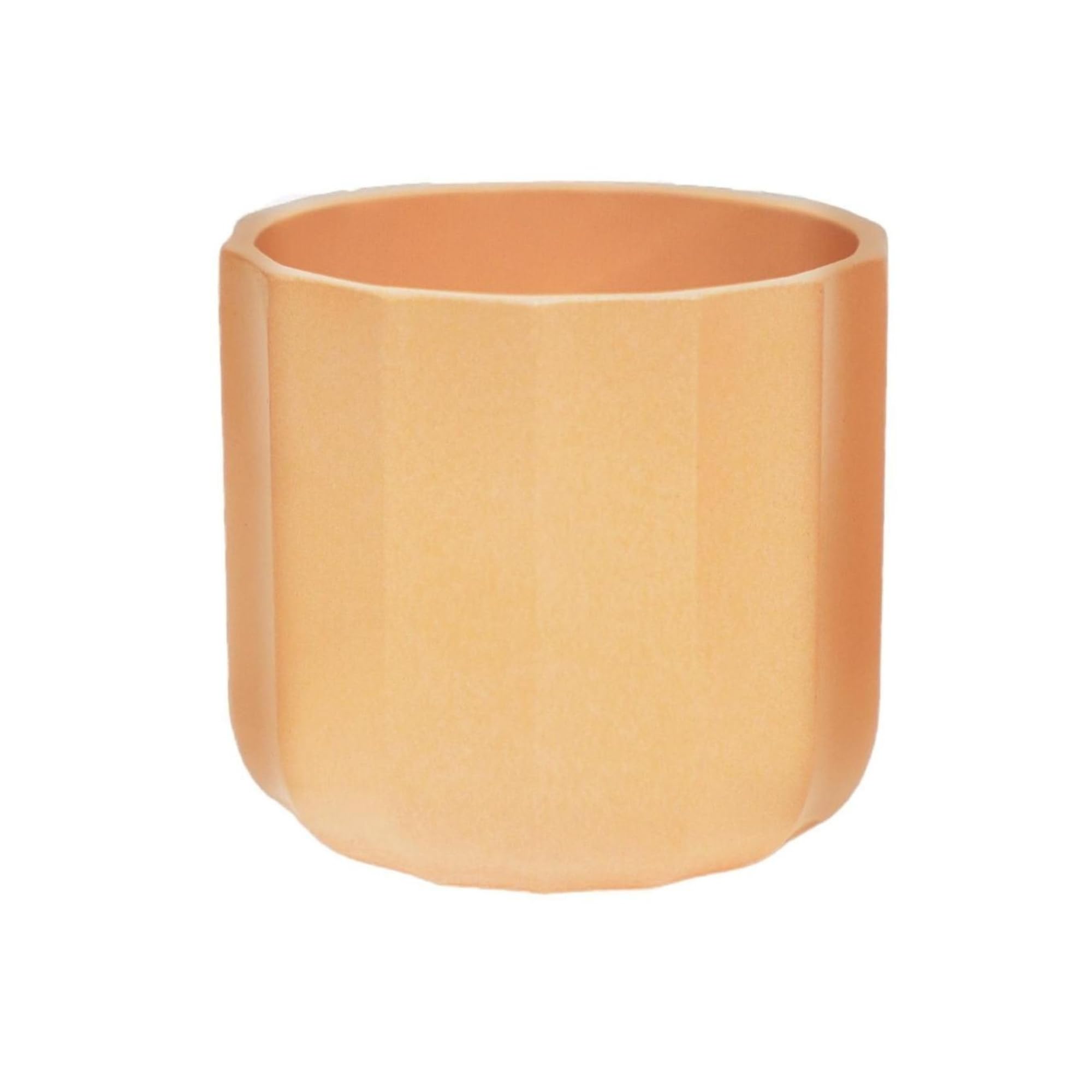 Ivyline Apricot Geo Positano Geo Planter In Apricot - Waterproof, Sturdy And Durable - Stylish Decorative Round Indoor Ceramic Flower Houseplant Pot - H7cm X D7cm