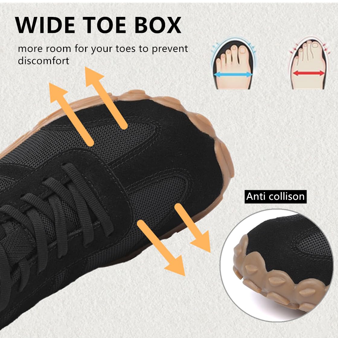 Unisex Barefoot Zapatillas Anchos Minimalista Drop Cero Hombre Mujer Ligera Transpirable y Antideslizante Zapatillas de Trail Running,Tallas:36-46 EU