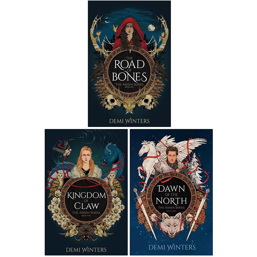 Ashen Series 3 Books Collection Set By Demi Winters (The Road of Bones, Kingdom of Claw & Dawn of the North)