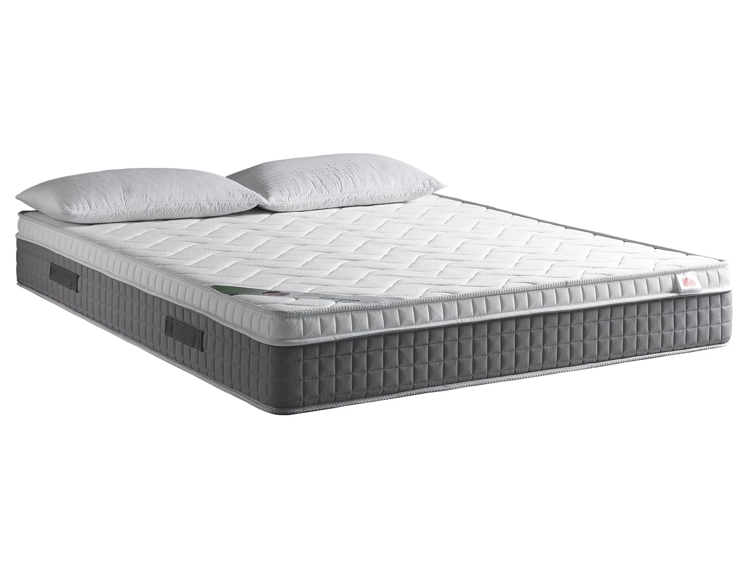 EVERGREENWEB - Doppelbettmatratze 160x190 25 cm Höhe mit integriertem Topper aus Memory-Schaumstoff H2 H3 Ergonomische 7-Zonen MEDIZINISCHES PRODUKT ‍+ 2 Kostenlose Kissen, Weiße MASSAGE-Effekt Gewebe