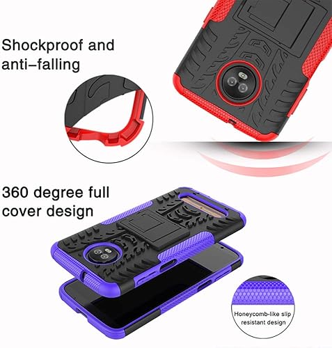 Miniatura 4 de Yiakeng Funda para Moto Z3, Moto Z3 Play, doble capa protectora delgada a prueba de golpes con función atril para Motorola Moto Z3 (verde)