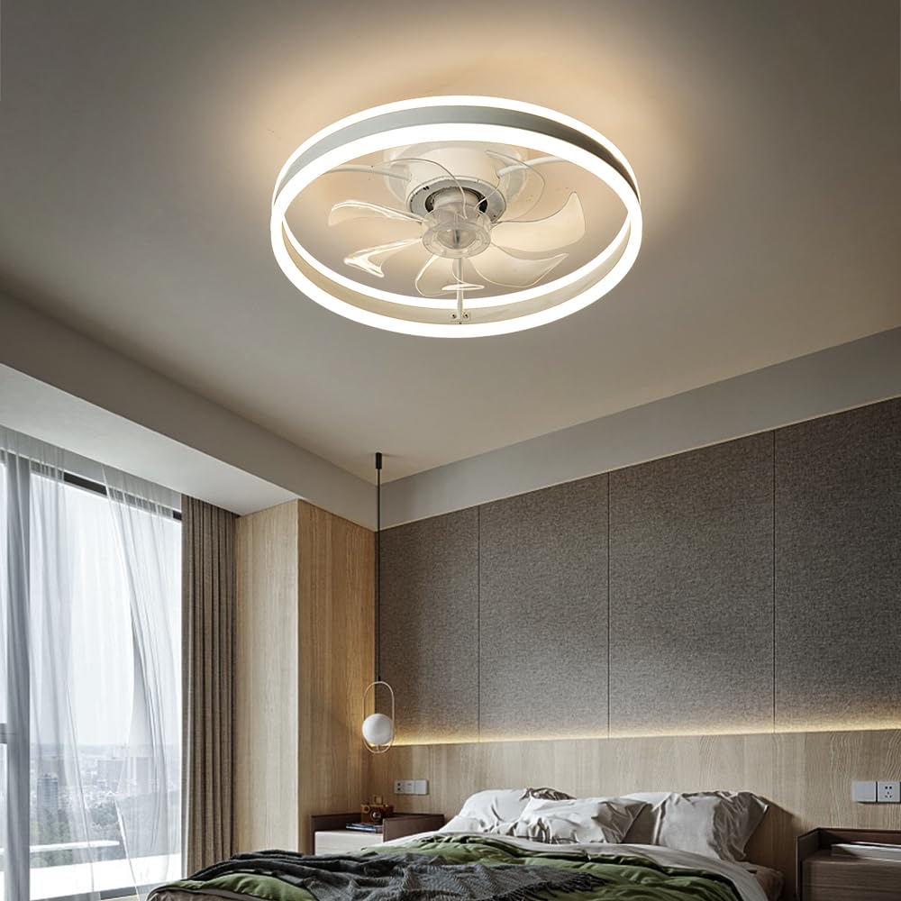 Deckenventilator mit LED Beleuchtung D3305 Deckenlampe Ø 50cm 96W Fernbedienung Lichtfarbe/Helligkeit einstellbar dimmbar LED Deckenleuchte fan light ceiling (D3305)