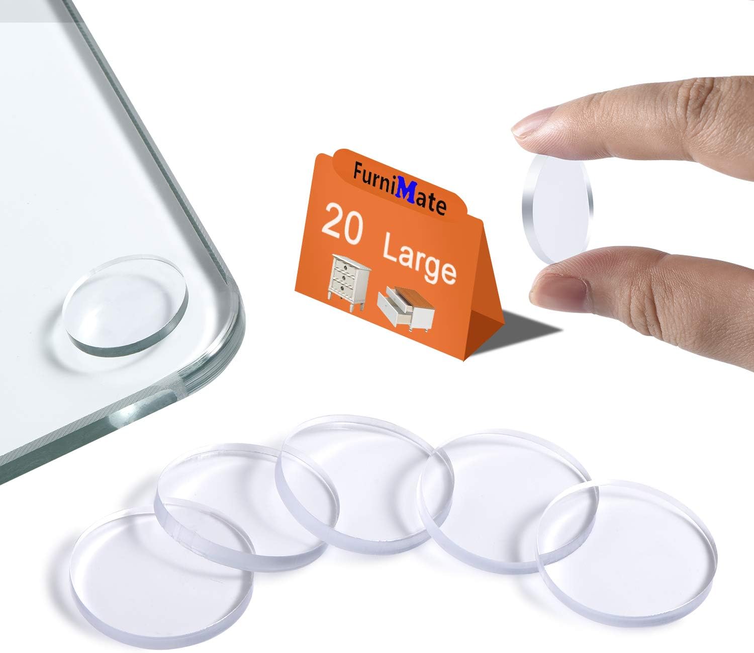 Glass Table Bumpers Anti Slip Pads 20PCS 25mm Large Non