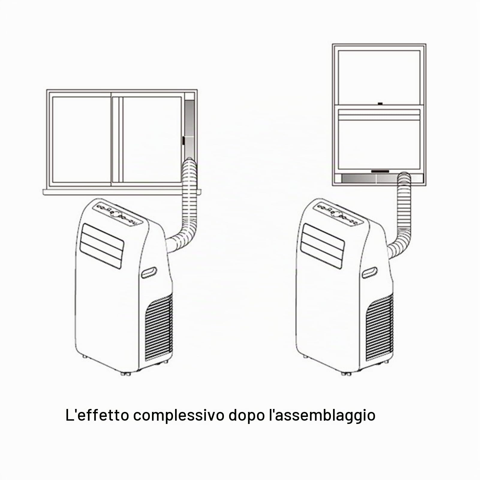 KENANLAN Kit di Ventilazione per Finestra per Condizionatore Portatile, 4 Pezzi, PVC ABS ad Alta Densità, Resistente al Calore