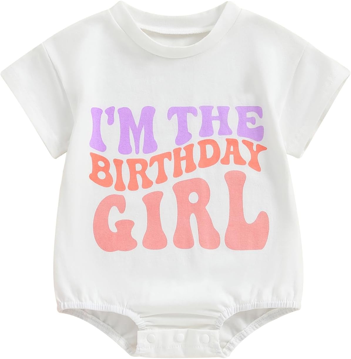 Kayotuas Half/1st Birthday Outfit Baby Boy Girl Birthday Bubble Romper Cute Embroidered Tshirt Bodysuit Short Sleeve Jumpsuit