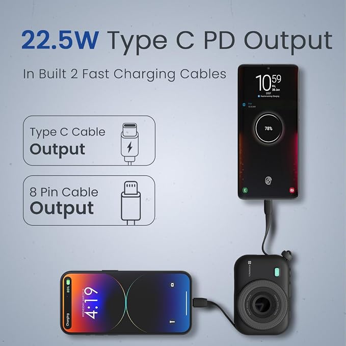 Portronics Power Shutter 10000mAh 15W Magnetic Wireless Fast Charging Powerbank thumbnail 4