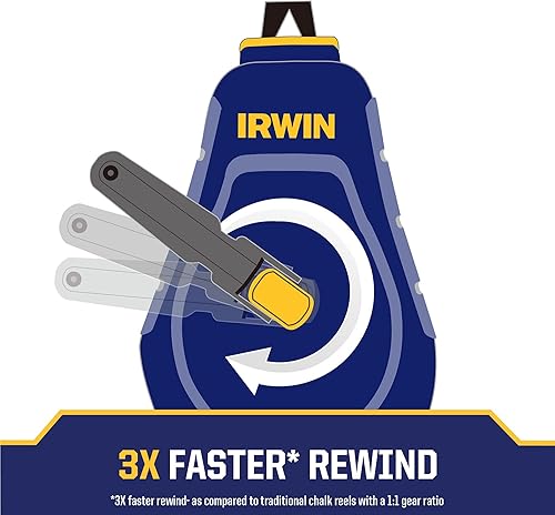 Miniatura 6 de IRWIN Tools STRAIT-LINE - Carrete de tiza compacto, con tiza azul, 100 pies (IWHT48440BC)