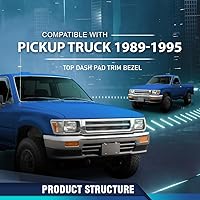Vista 2 de PIT66 Bisel superior para salpicadero compatible con Toyota Pickup 1989, 1990, 1991, 1992, 1993, 1994 y 1995, color negro