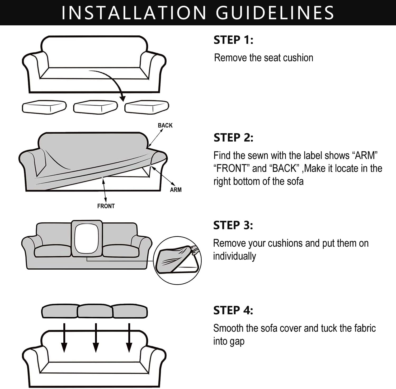 URBANLIFE Stretch Sofa Covers & Loveseat Couch Covers for 3 Cushion Sofa with 2 Cushion Sofa for Living Room Slipcover Set, Chocolate
