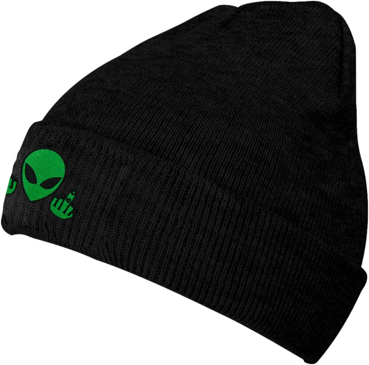 Fish Embroidery Beanie Hat Winter Warm Knit Cuffed Skull Cap for Women Men - Image 2