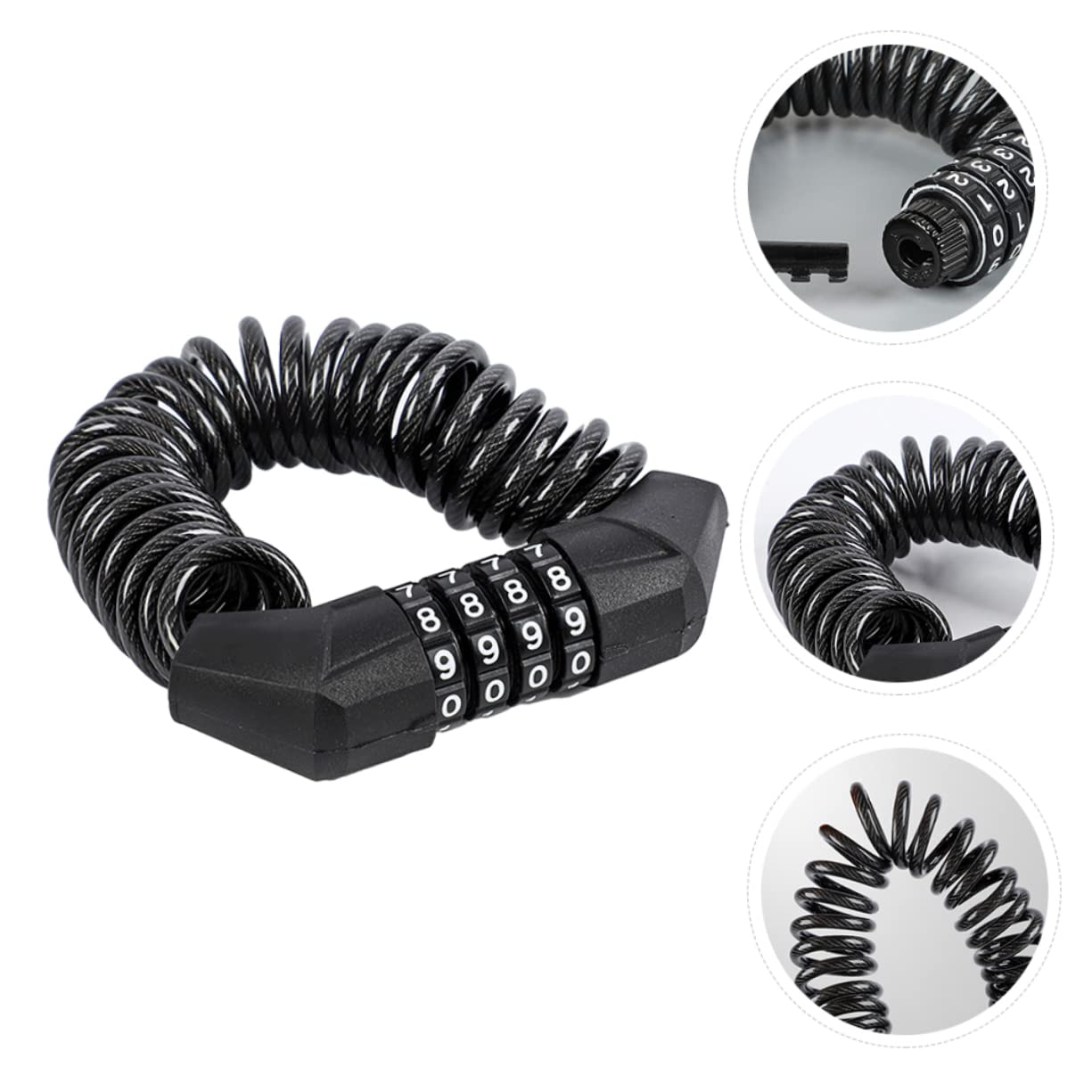 VICASKY 1pc Portable Bike Coded Lock Durable Combination Theft Lock for Mountain Bikes Motorcycles Helmets Lightweight Cable Security Device