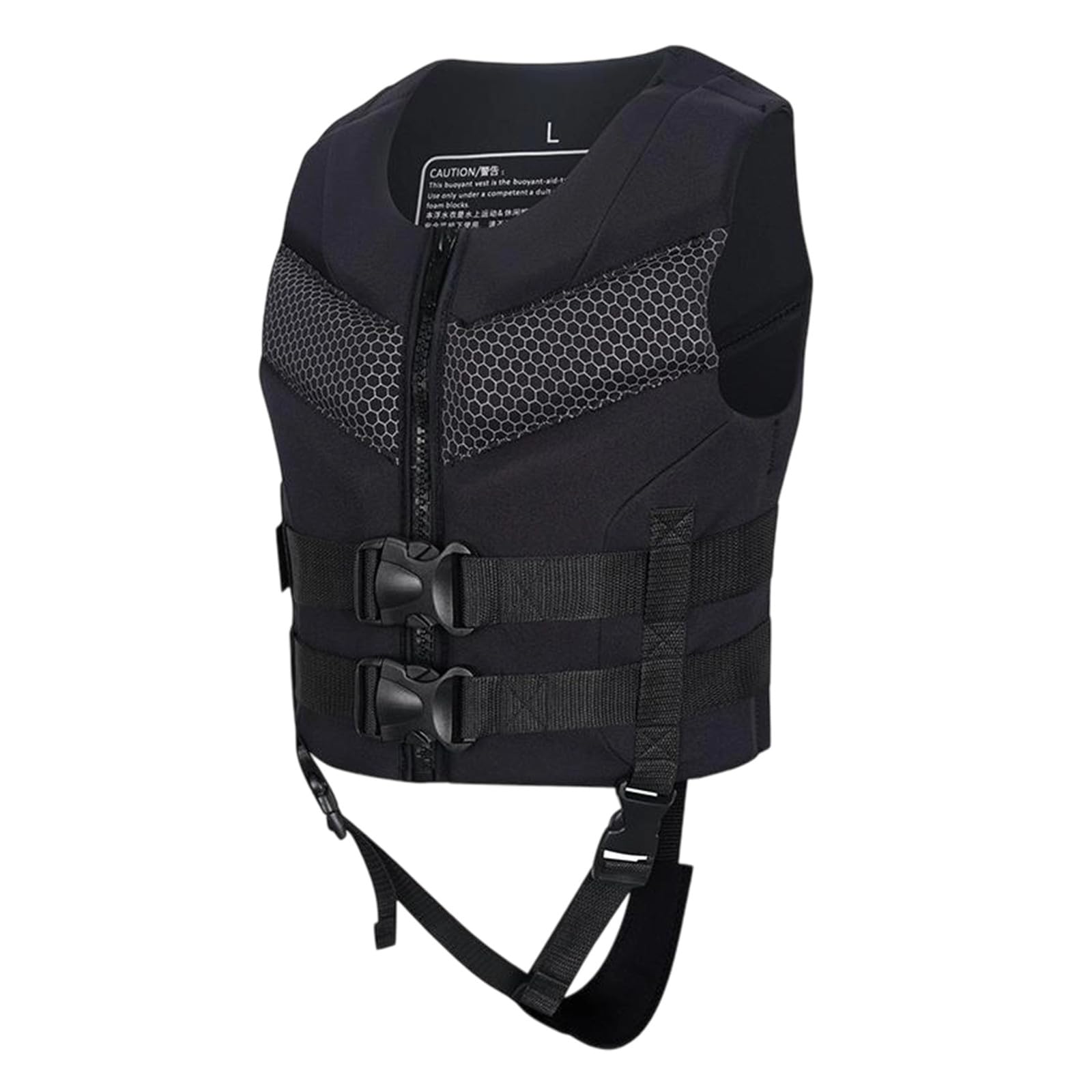 Kids Swim Vest,Zip-Up Lightweight Water Sports Swimming Vests for Children with Safety Strap Swim Jacket for Pool Training Black Age 5-8