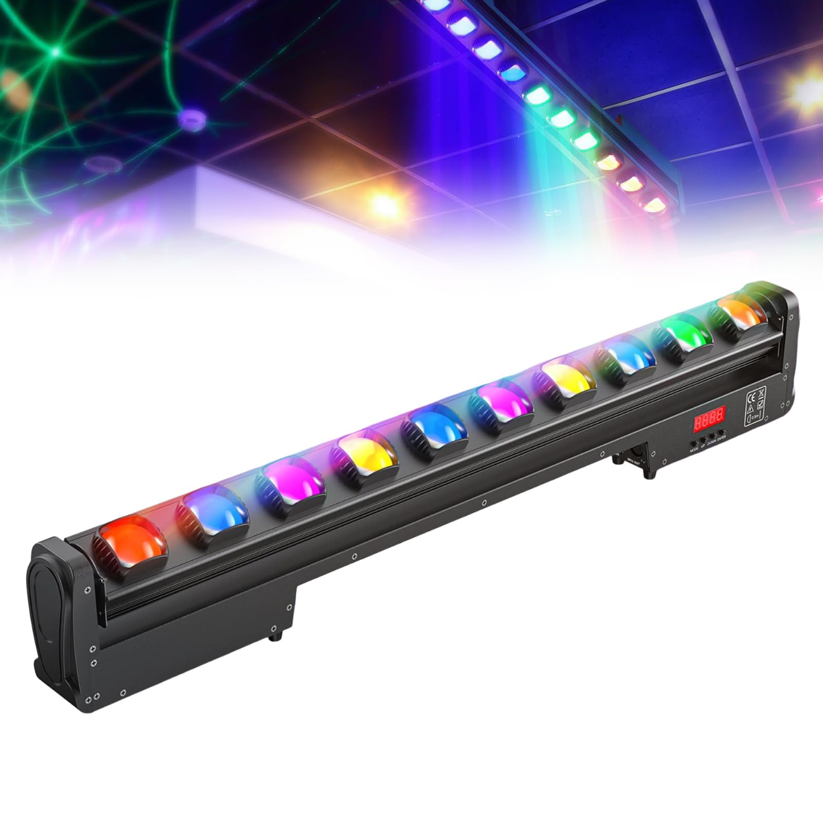 Listwa świetlna z ruchomą głowicą i odchyleniem o 180°, DMX512/aktywacja dźwiękiem/tryb automatyczny, 10x15W RGBW LED oświetlenie sceniczne dyskotekowe na imprezę Show Home Club Bar