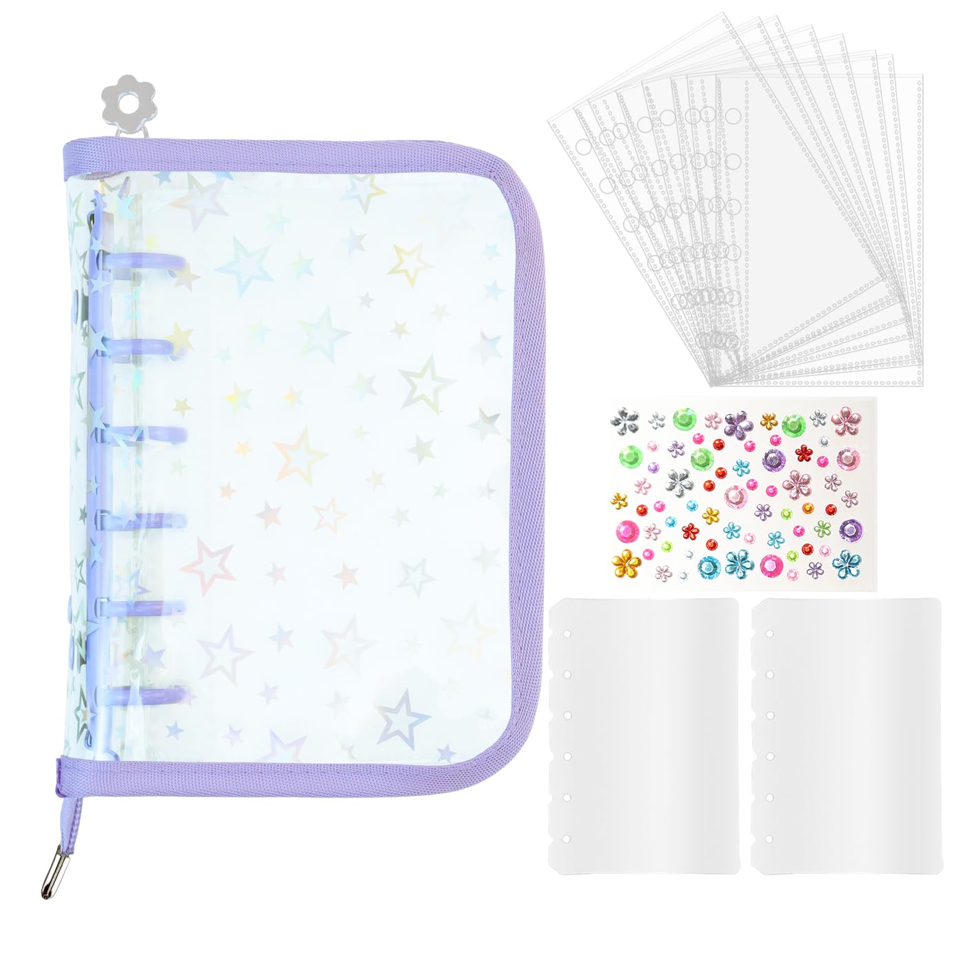 最安⭐️シール帳 A7透明 クリアバインダー シールリフィル 台紙10 パープル紫 Amazon.co.jp: バインダー シール帳 シール収納 A7 パープル 6穴