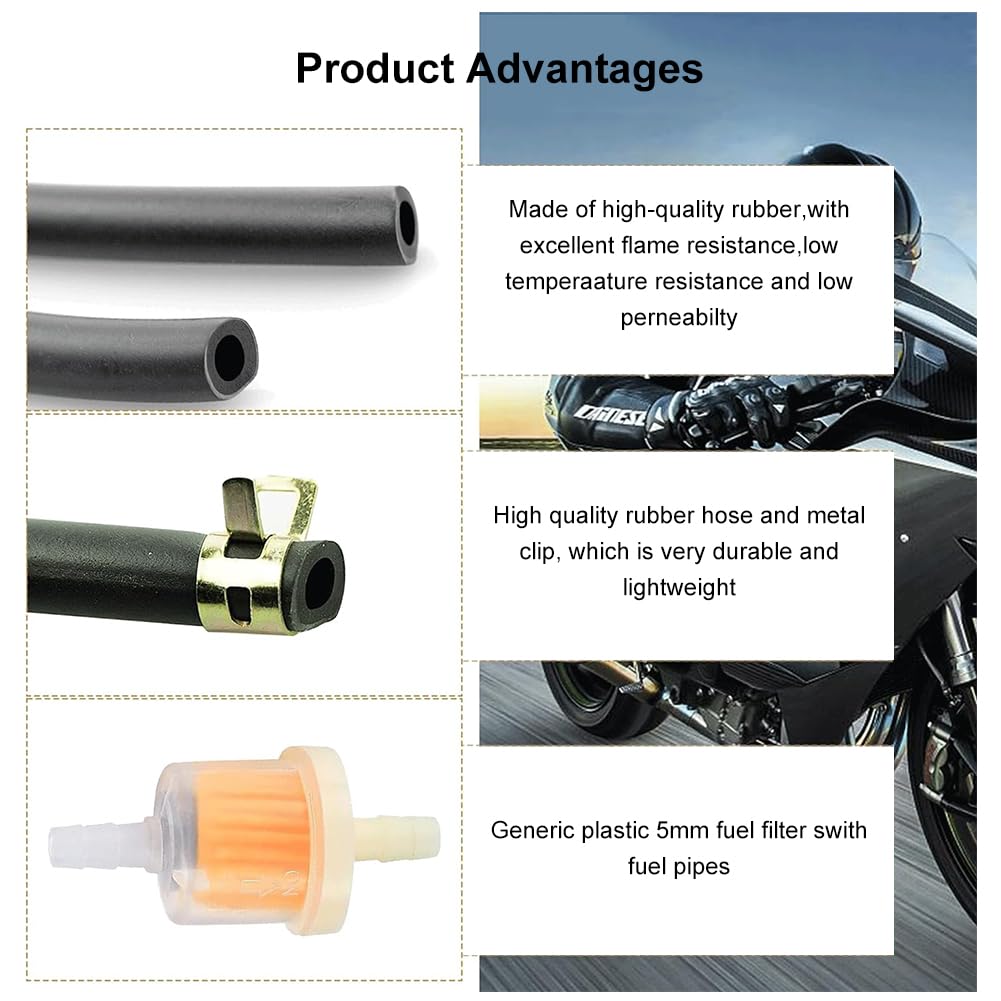 3 Kit Juego De Filtro De Gasolina Con Mangueras Universal