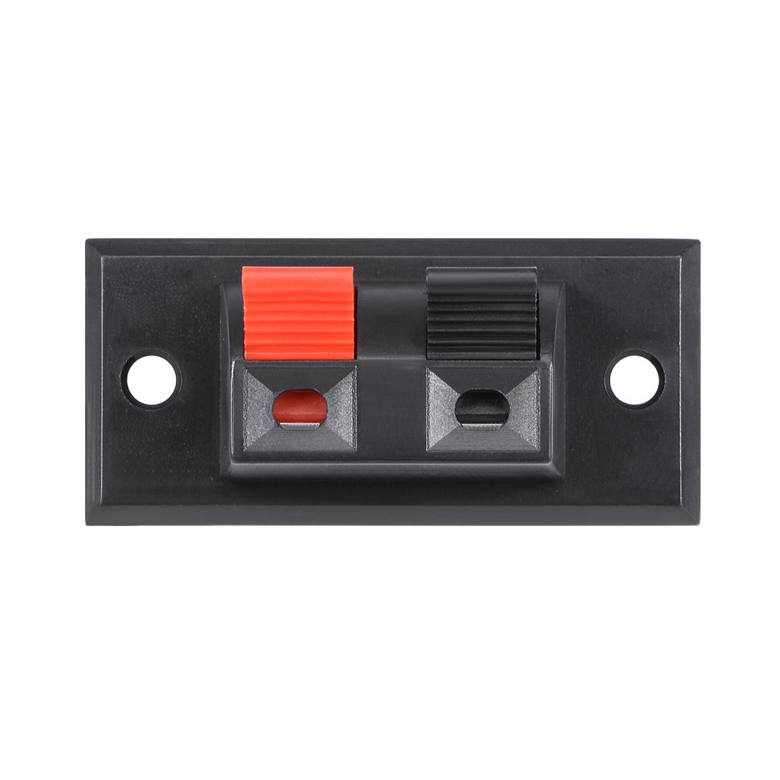 2 Borniers Haut-parleur à Ressort Push Uxcell - 2 Voies, Noir/rouge, Neuf