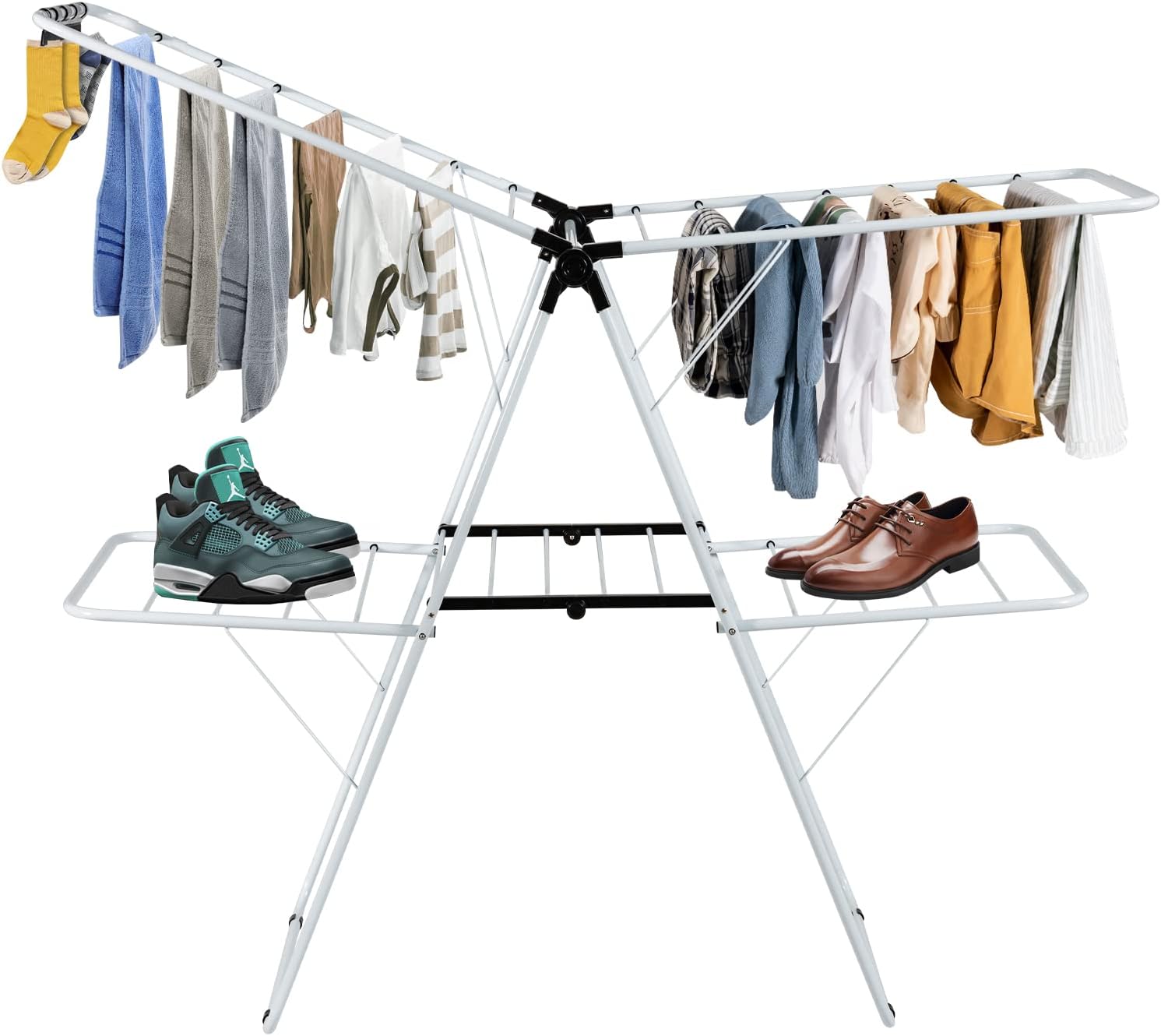 Buy COSTWAY Clothes Drying Rack, Foldable 2Level Laundry Drying Rack w