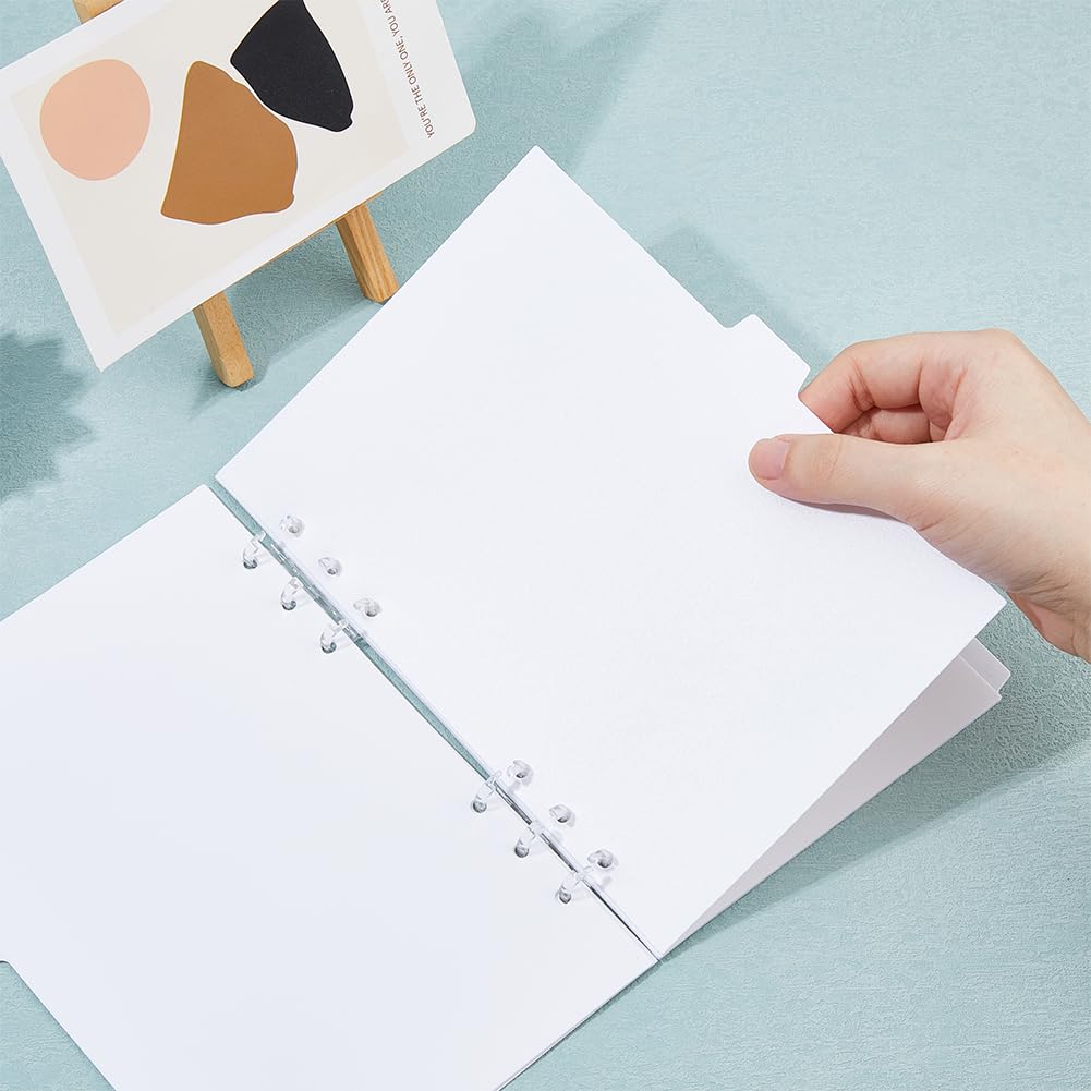 SUPERFINDINGS 2 Sets 14 Sheets A5 Index Binder Dividers White Plastic Binder Dividers 6 Ring Binder Dividers Binder Dividers Pages with 7-Tabs 6 Holes Ring Index Page for Planner Notebook - Image 3
