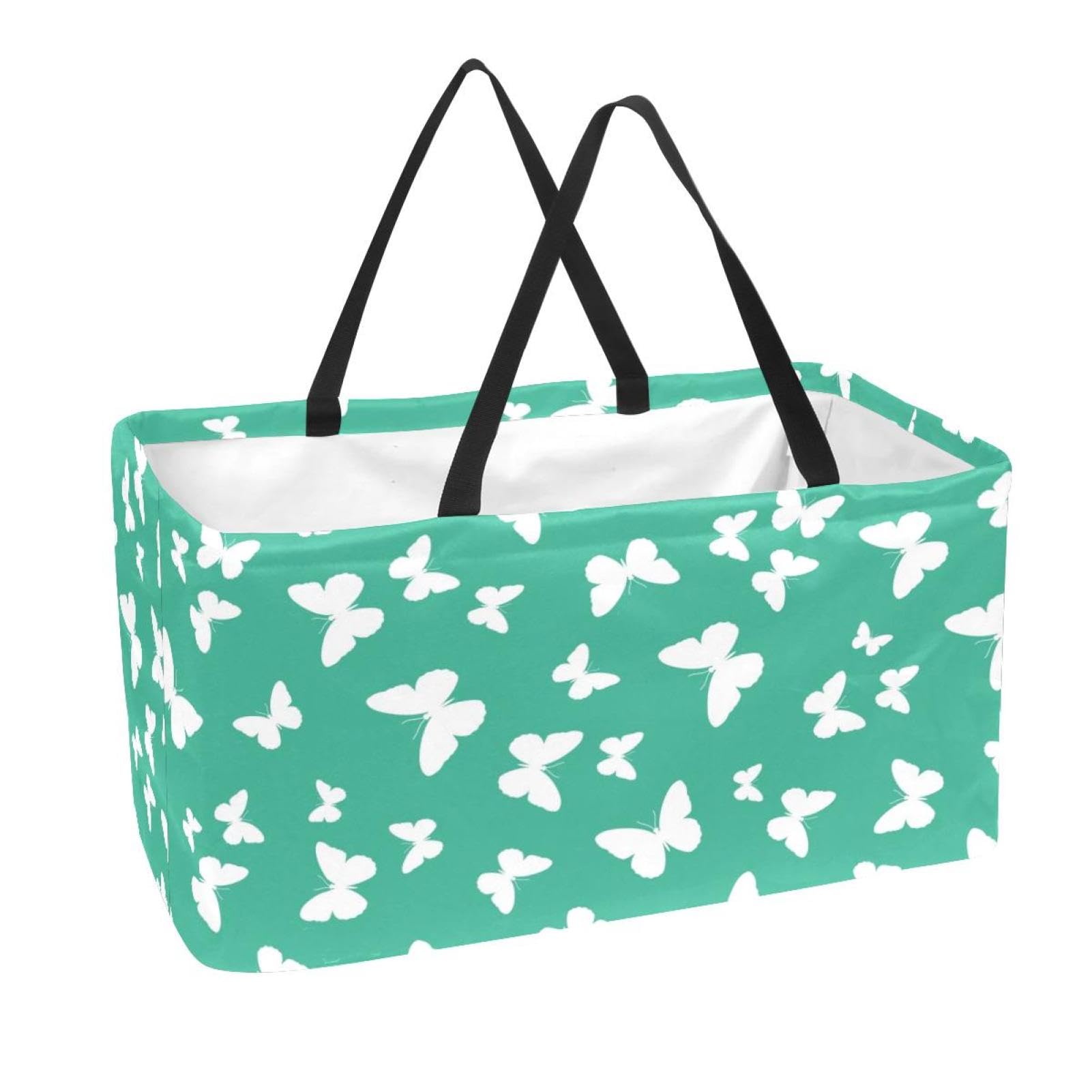 Sac d'épicerie réutilisable motif papillons pour vos courses au marché de Provence