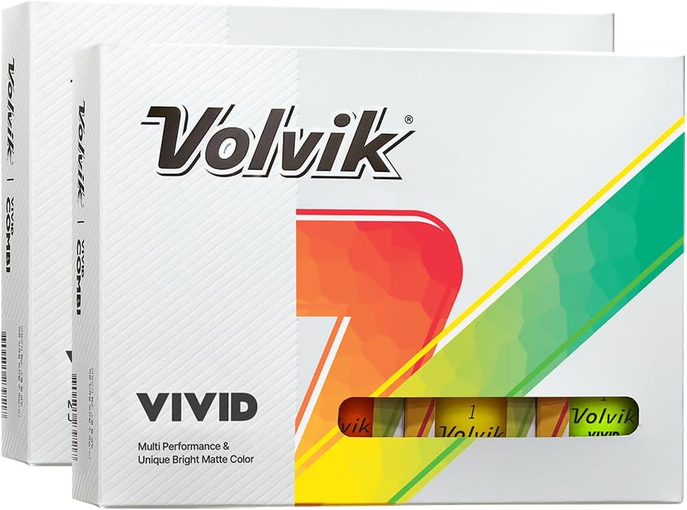 New Volvik Vivid Multi-Performance and 3-Piece Construction Unique Bright Matte Color Finish Golf Ball. 2 Dozen (Assorted)