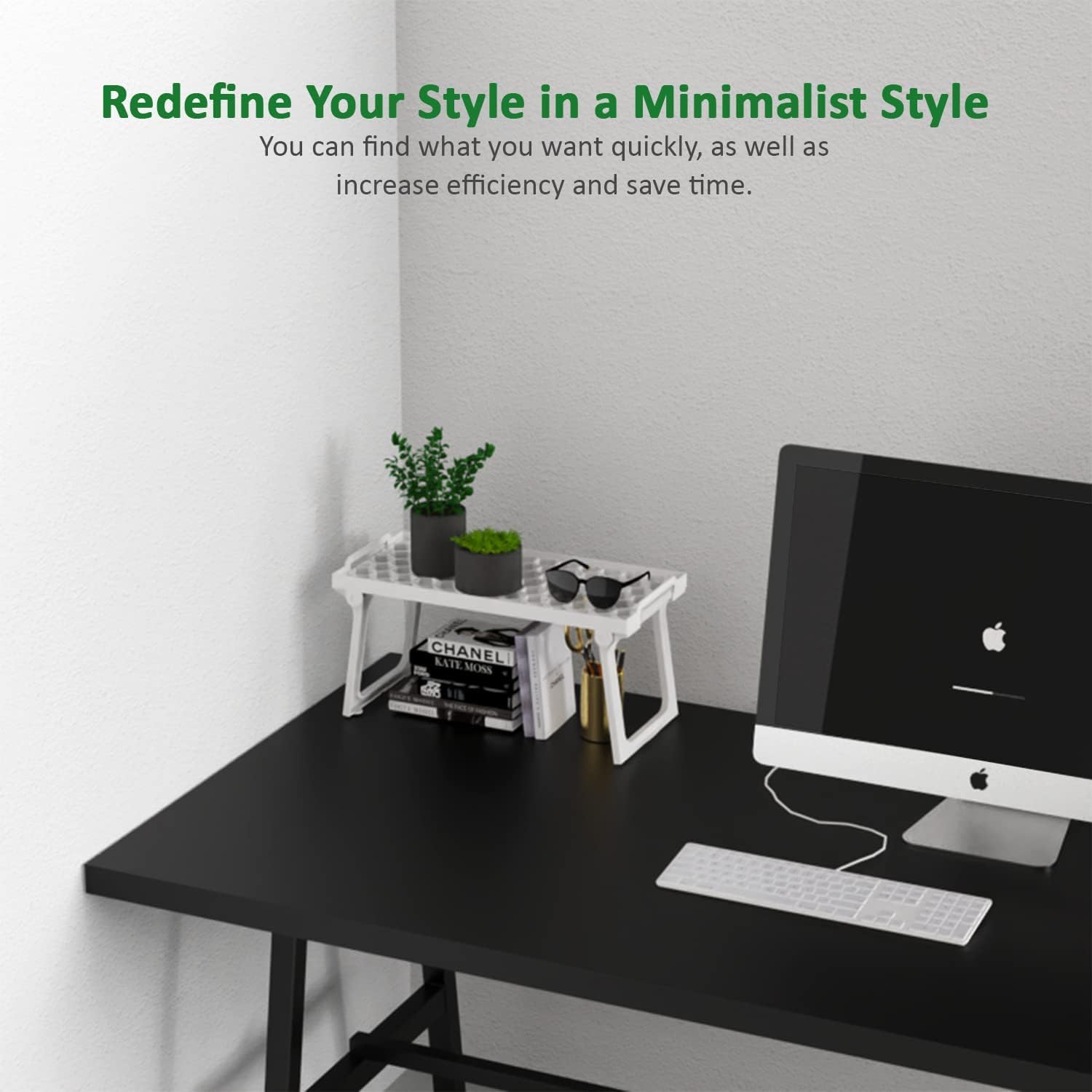 Snapklik.com : Ums Kitchen Cabinet Shelf Organizers, White Plastic ...