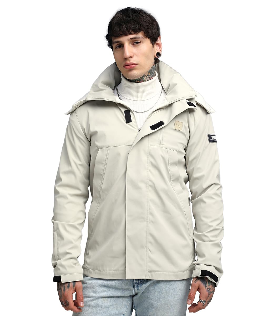 PUMA Men's Insulated Hooded Jacket, Polyester, Standard Desert Dust