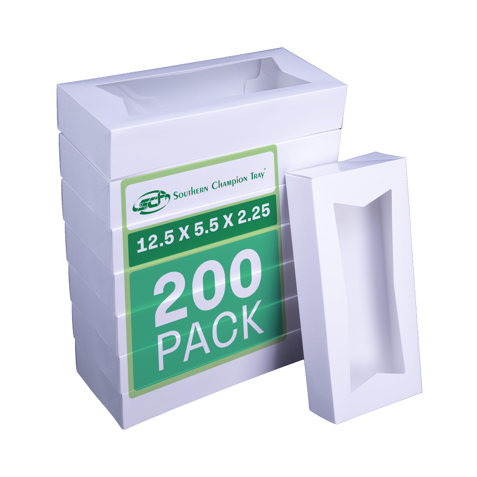 Sur de Champion bandeja 24243 cartón blanco ventana panadería Caja, 12 – 1/2 "Longitud x 5 – 1/2" x 2 – 1/4 "altura (funda de 200)