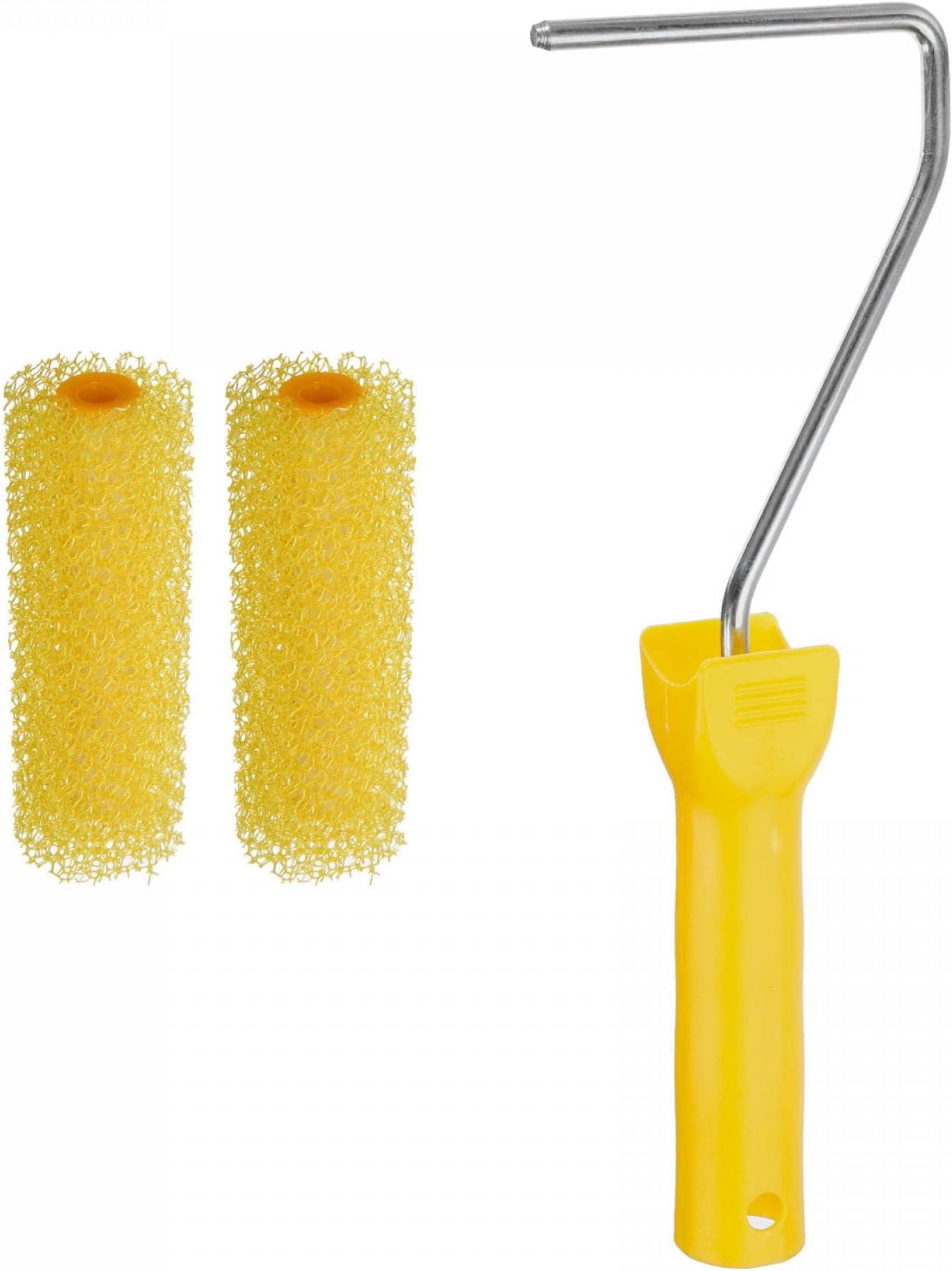sourcing map 3Pcs Paint Roller Kit, 2Pcs 4" Sponge Large Texture Pattern Roller Covers and 10" Paint Roller Frame, for Wall Trim