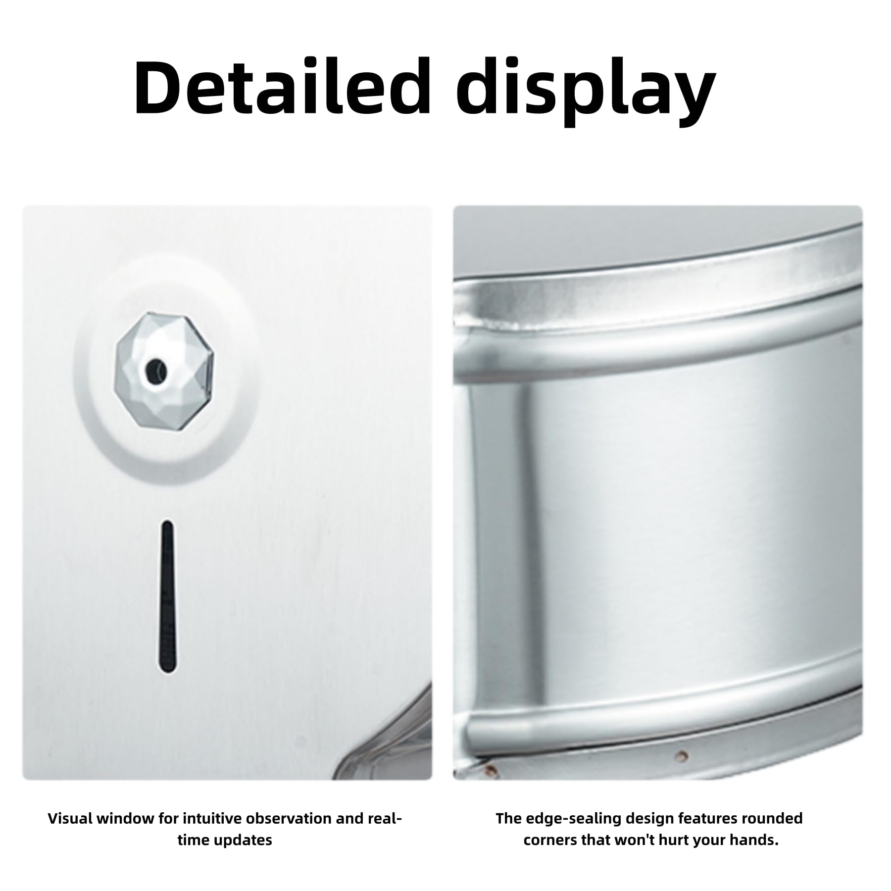 Dispensador de Papel higiénico Jumbo Comercial para Montaje en Pared, Soporte de Rollo de Papel higiénico de Acero Inoxidable con extracción Central, diseño Impermeable, Ventana de visualización