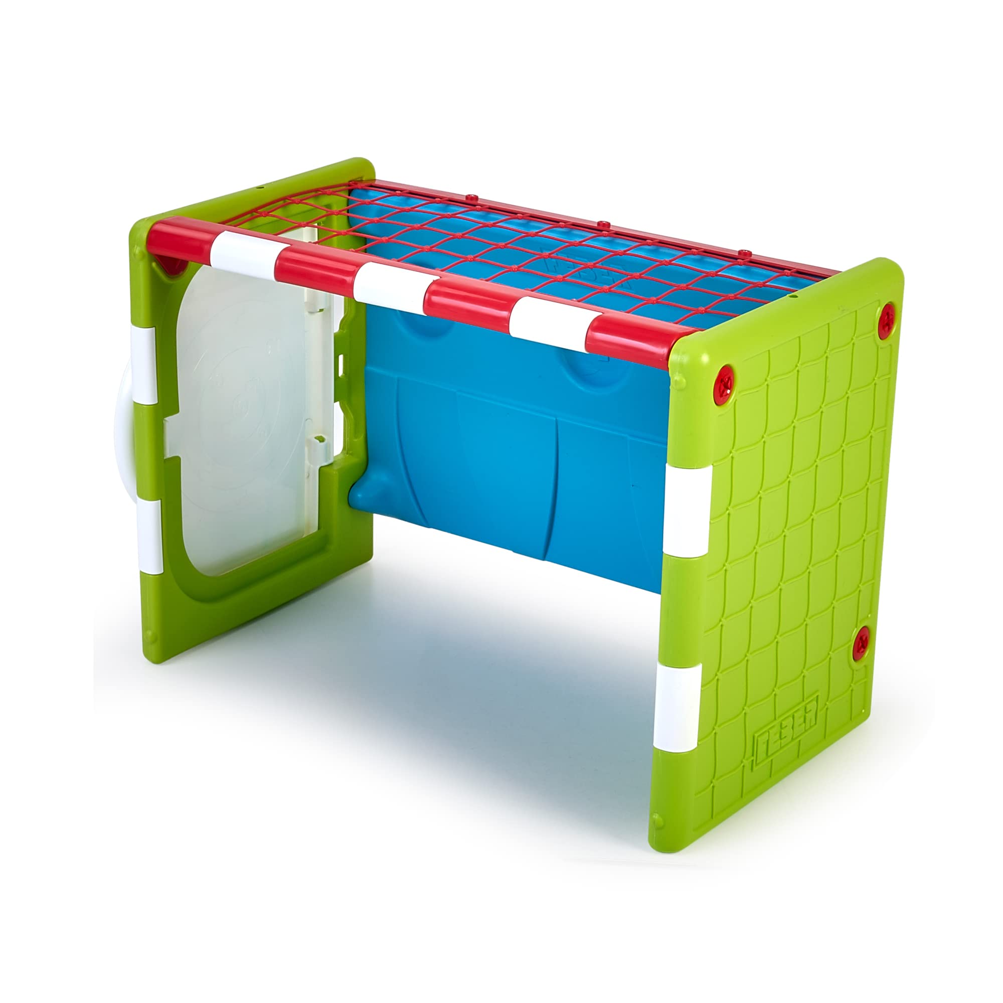 FEBER - Activity Cube 4 en 1, Cubo de Actividades, Juguete Completo, 3 Deportes: fútbol, Baloncesto y Golf, y es una Mesa, Accesorios incluídos,para fomentar la Actividad Infantil, Famosa (FEB03000)