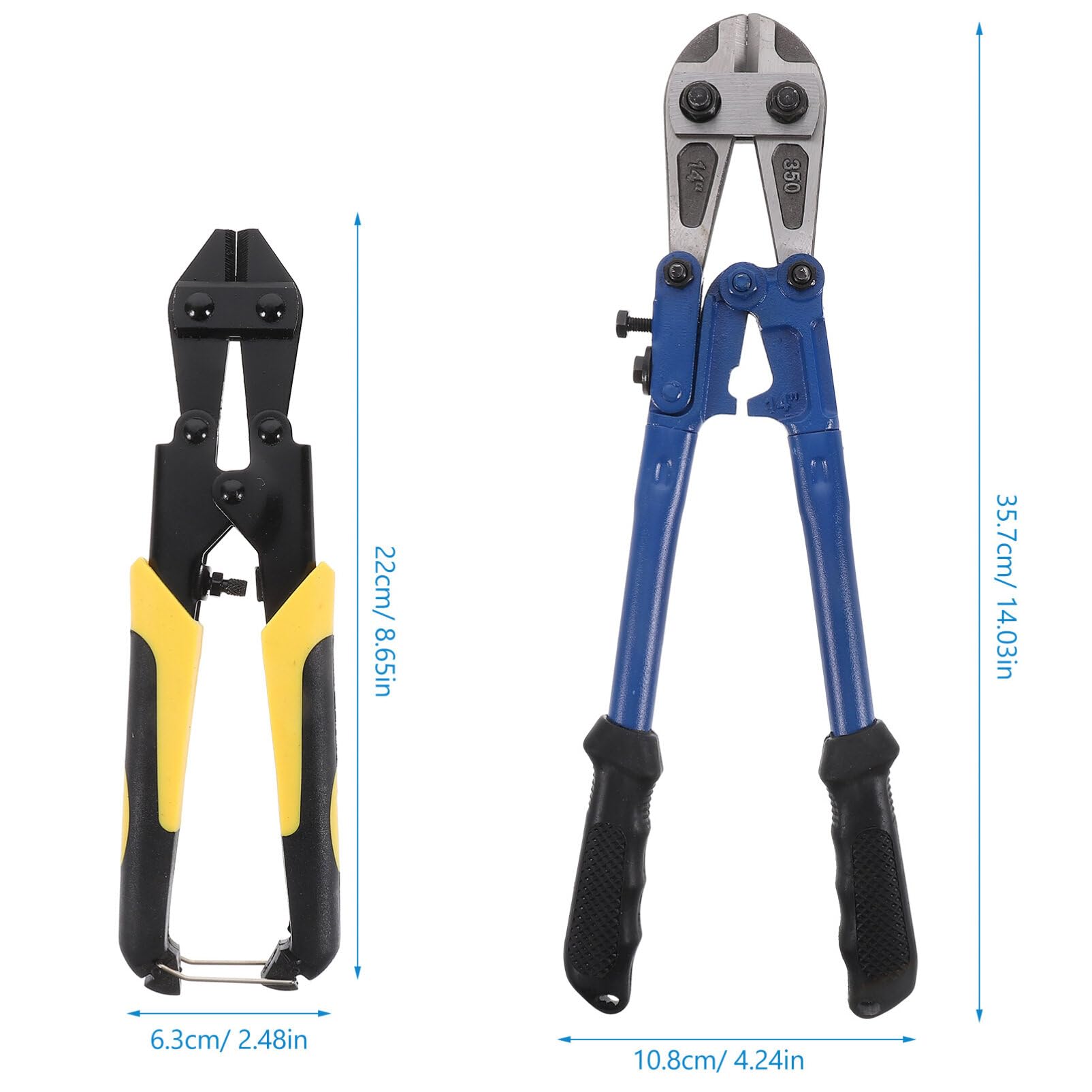 SOLUSTRE Juego De 14 Cortadores De Pernos De Alta Resistencia 8 Cortadores De Alambre Tijeras Para Cables De Construcción De Acero T8 Mango Ergonómico