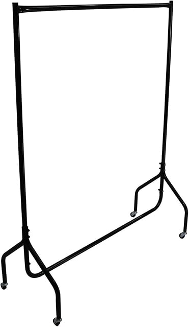 Oypla 4ft Garment Clothes Rail Super Heavy Duty All Metal Black