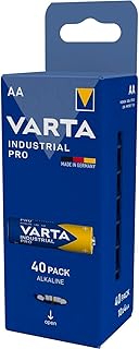 VARTA Baterie AA, opakowanie 40 szt., Industrial Pro, Baterie Alkaliczne, 1,5V, pakiet do przechowywania, Made in Germany [Wyłącznie w Amazon]