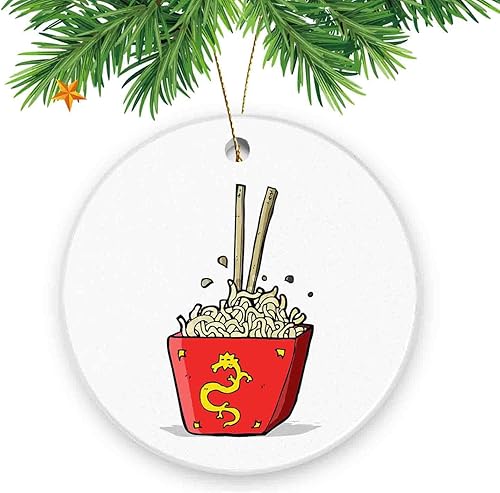 Adornos coleccionables para árbol de Navidad con pedente de 3 pulgadas, para llevar chino, para la familia