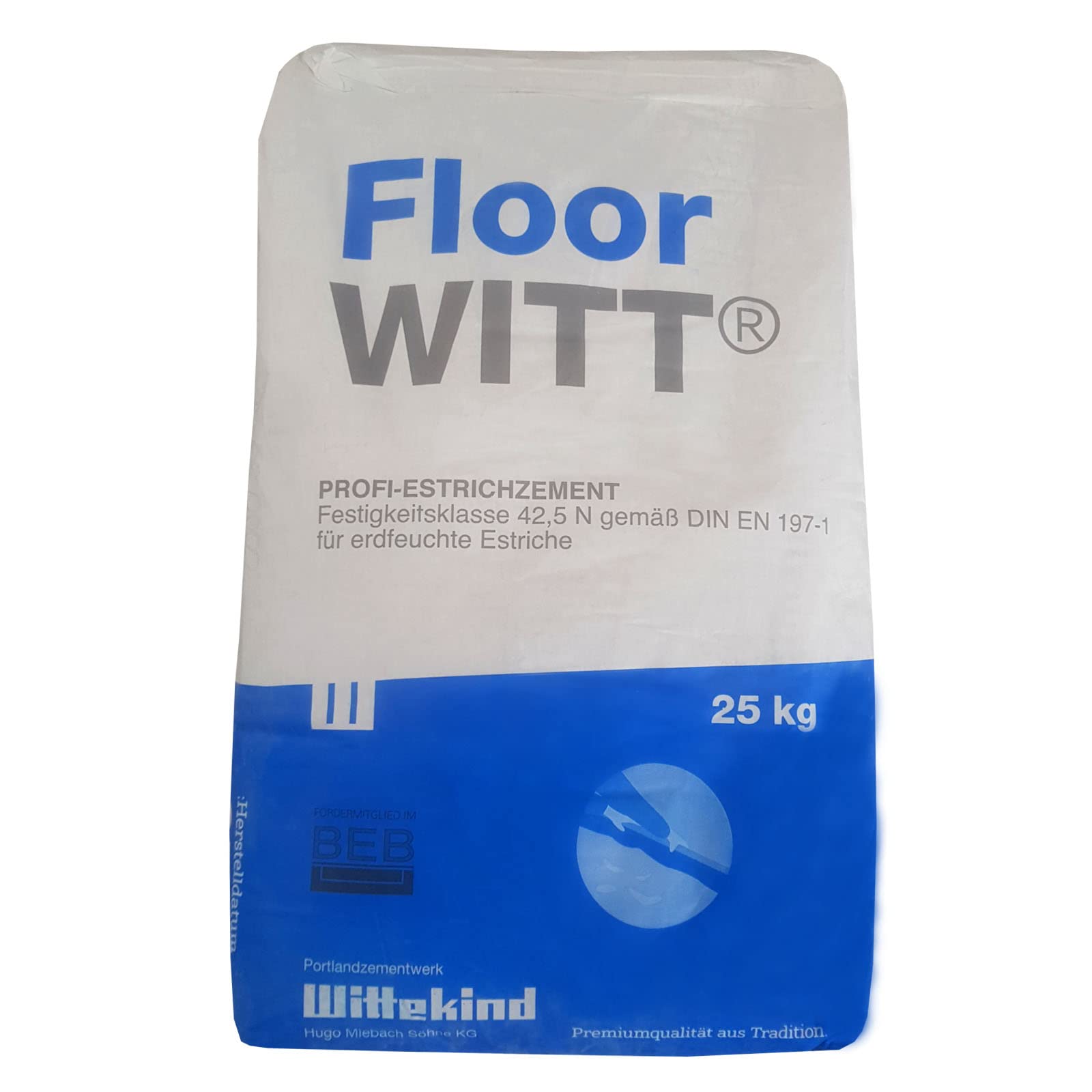 FloorWITT Estrichzement Betonbau Estrichbeton 25 kg Sack (48x Sack - Palette)